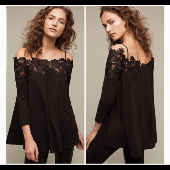 Anthropologie Meadow Rue Lace Line Blouse - Picture 1 of 6